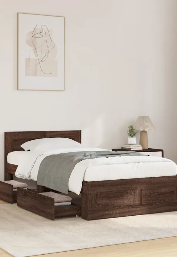 Stilren säng i ek från vidaXL.