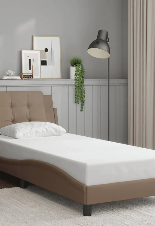 Snygg vidaxl säng i brun färg gjord i bomull.