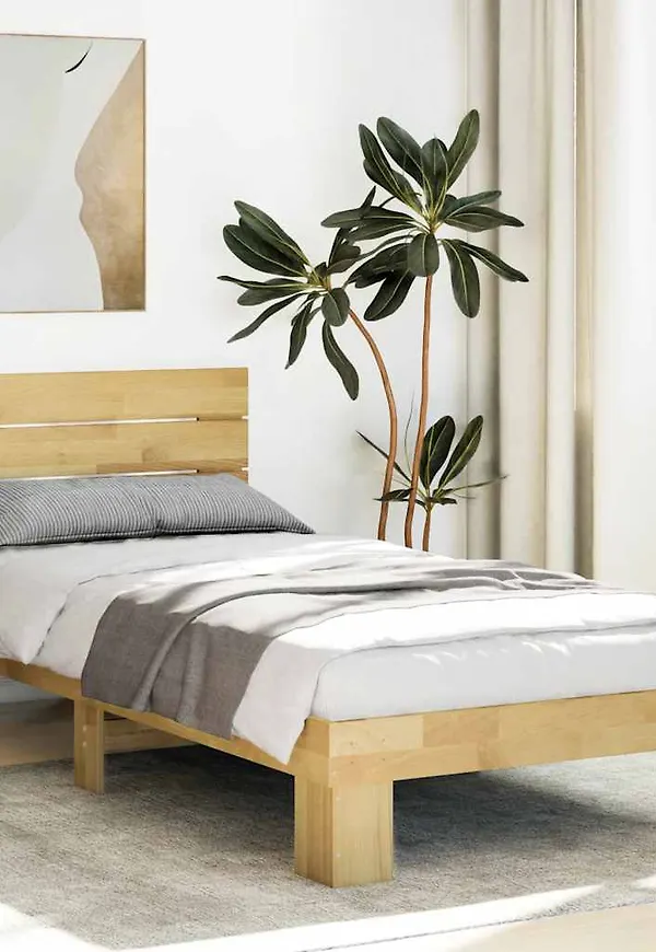 Snygg brun säng i ek 2025 från vidaXL.