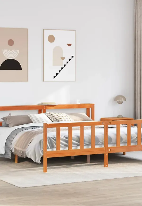 Riktigt fin brun sängram 2025 från vidaXL.