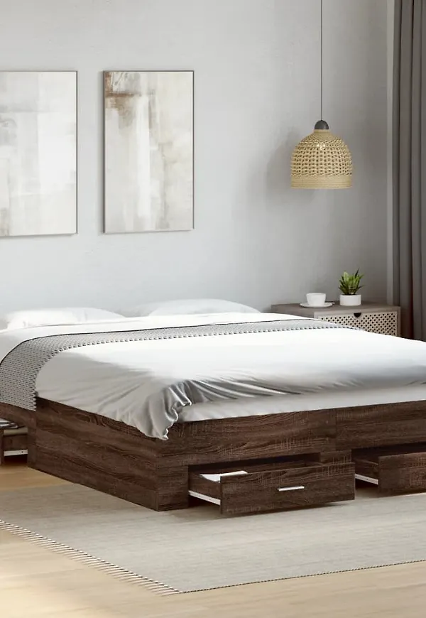 Fantastiskt snygg säng i ek 2025 från vidaXL.