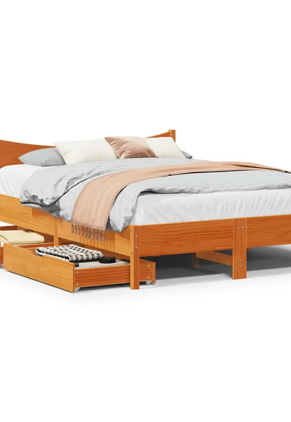 Brun vidaXL-säng i ikonisk modell.