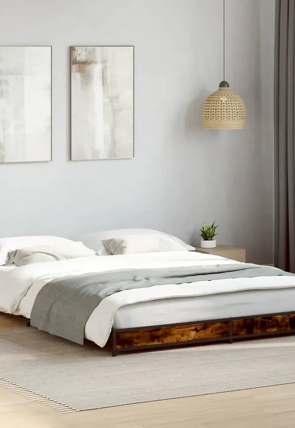 Jättesnygg säng i ek i brunt från vidaXL.