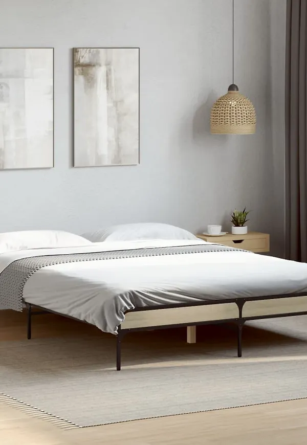 Jättesnygg brun säng i ek 2025 från vidaXL.