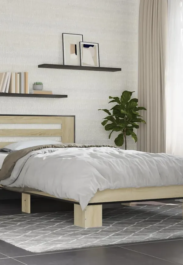 Skön brun säng i ek 2025 från vidaXL.