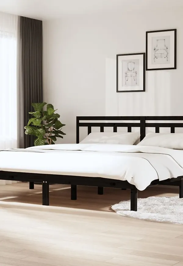 Svart vidaXL-sängram i superfin modell.
