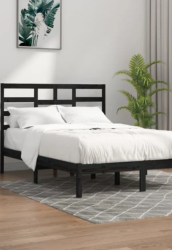 Otroligt fin svart sängram 2025 från vidaXL.