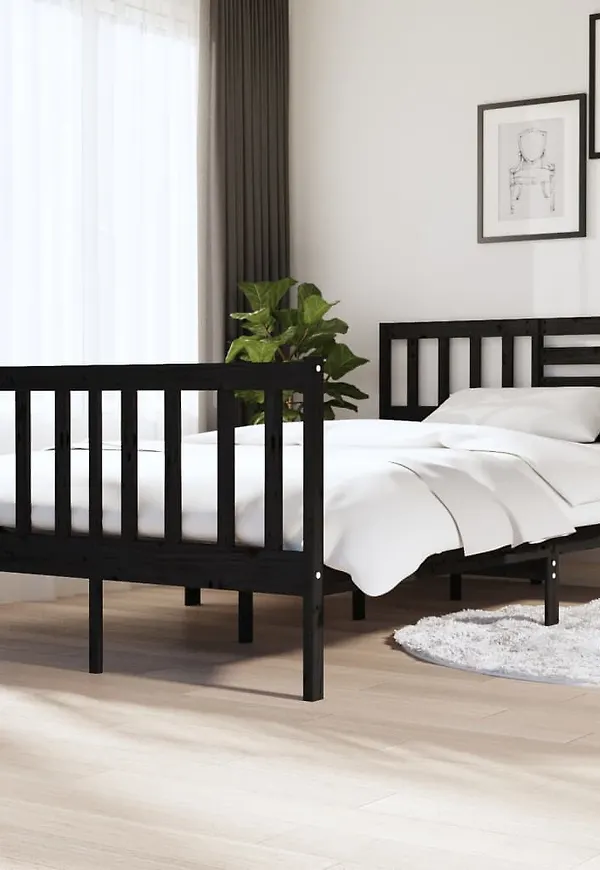 Svart vidaXL-sängram i jättesnygg modell.