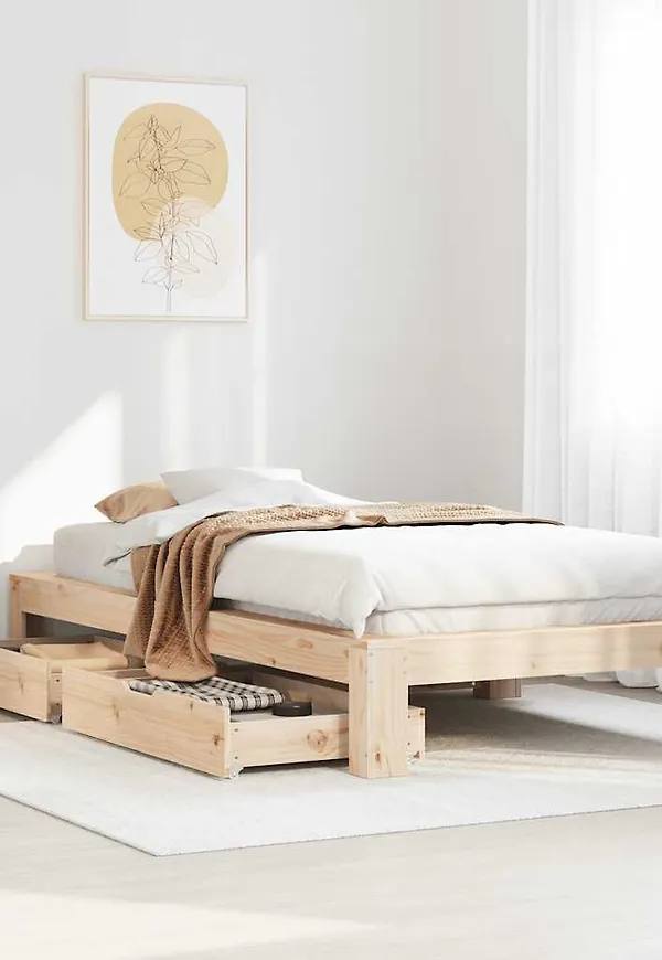 Brun vidaXL-säng i otroligt snygg modell.