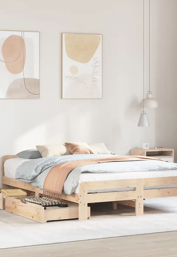 Brun vidaXL-extrasäng i komfortabel modell.