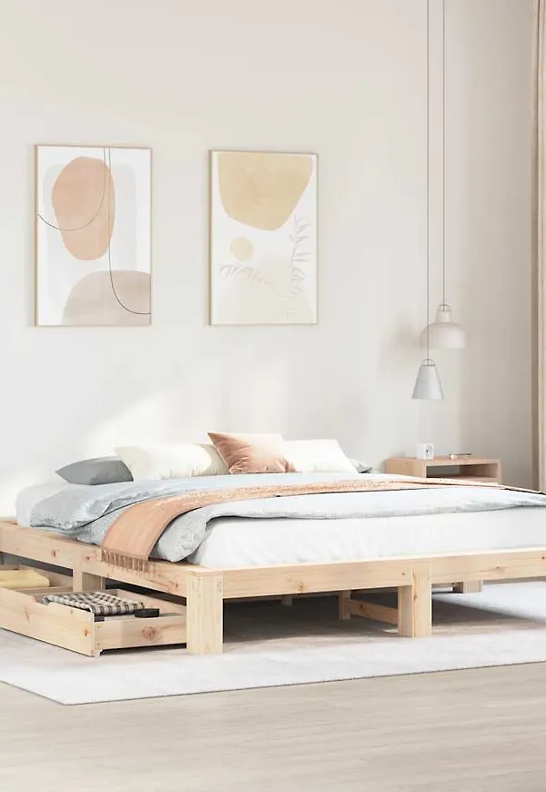 Brun vidaXL-extrasäng i riktigt trendig modell.