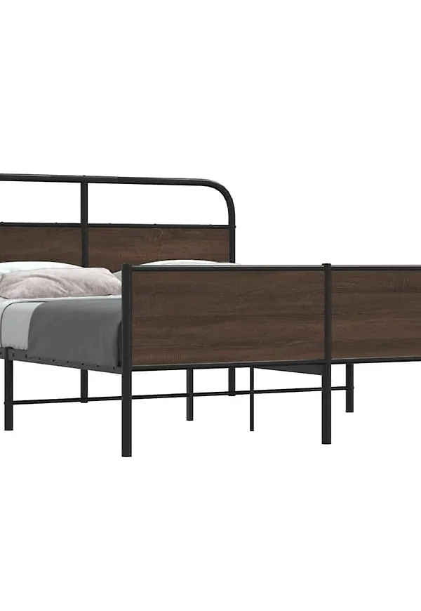 Modern brun säng i ek 2025 från vidaXL.