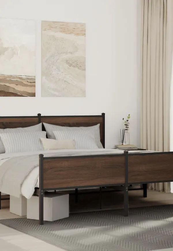 Trendig brun sängram 2025 från vidaXL.