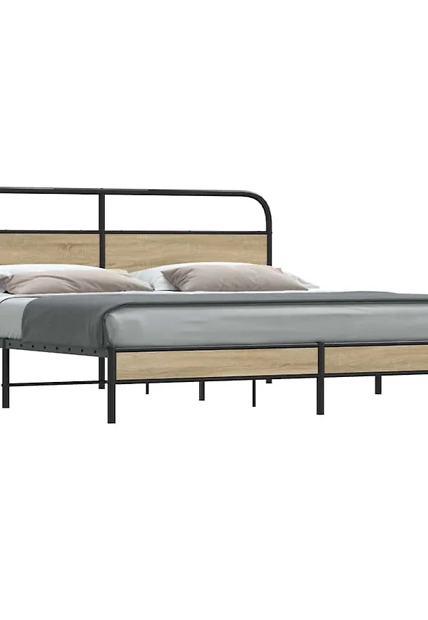 Stilriktig brun säng i ek 2025 från vidaXL.