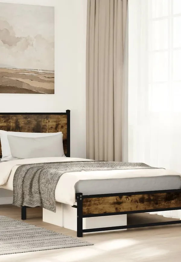 Riktigt fin brun sängram i ek från vidaXL.