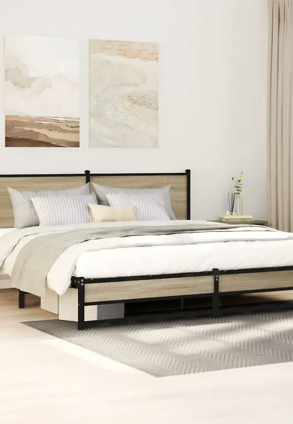 Superfin brun sängram 2025 från vidaXL.