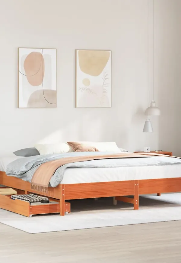 Jättefin säng i brunt från vidaXL.