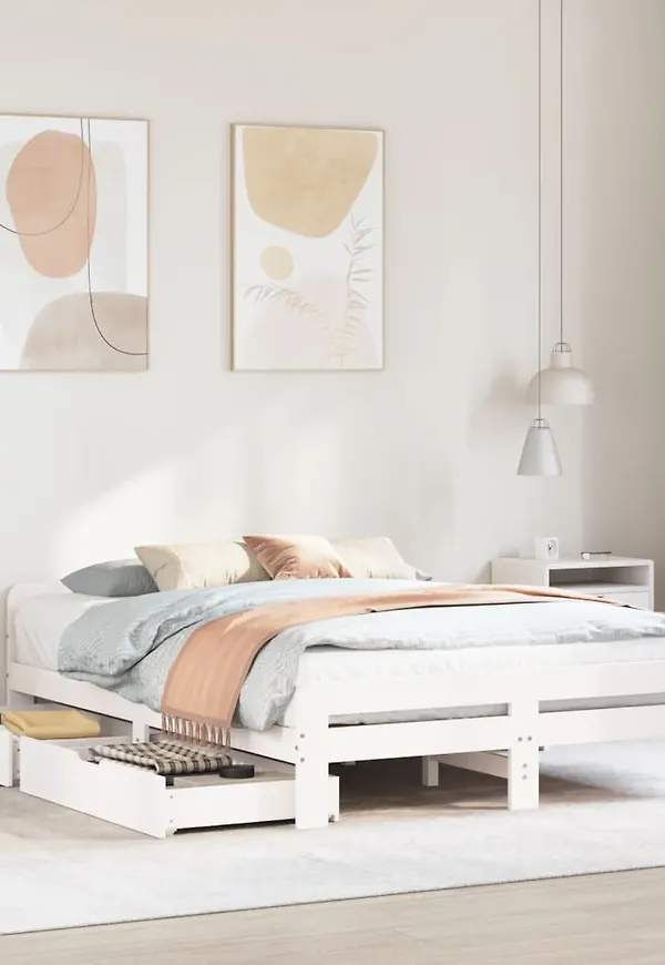 Vit vidaXL-säng i otroligt fin modell.