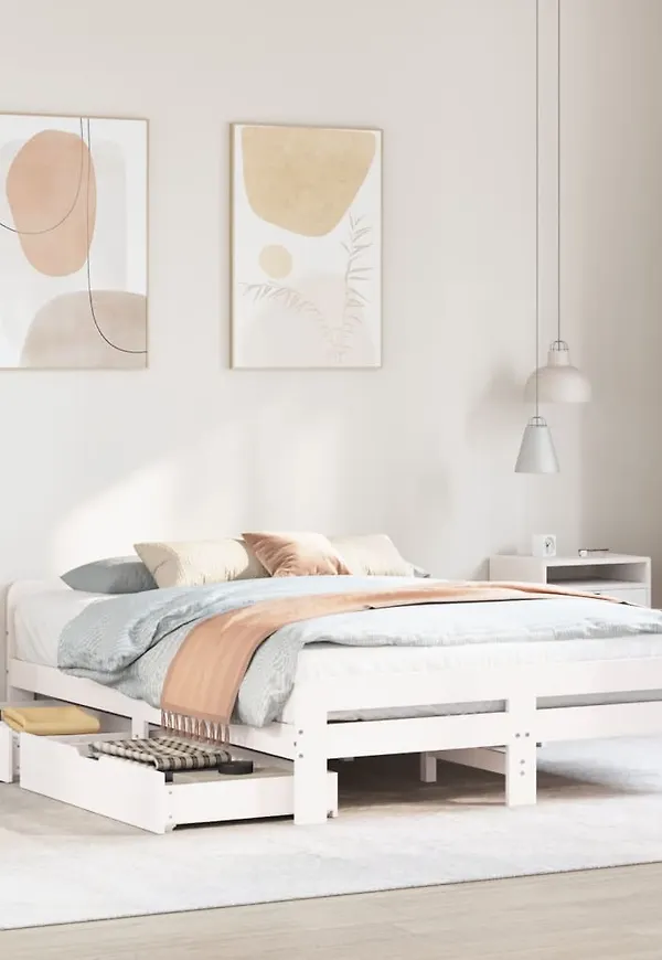 Skön säng i vitt från vidaXL.