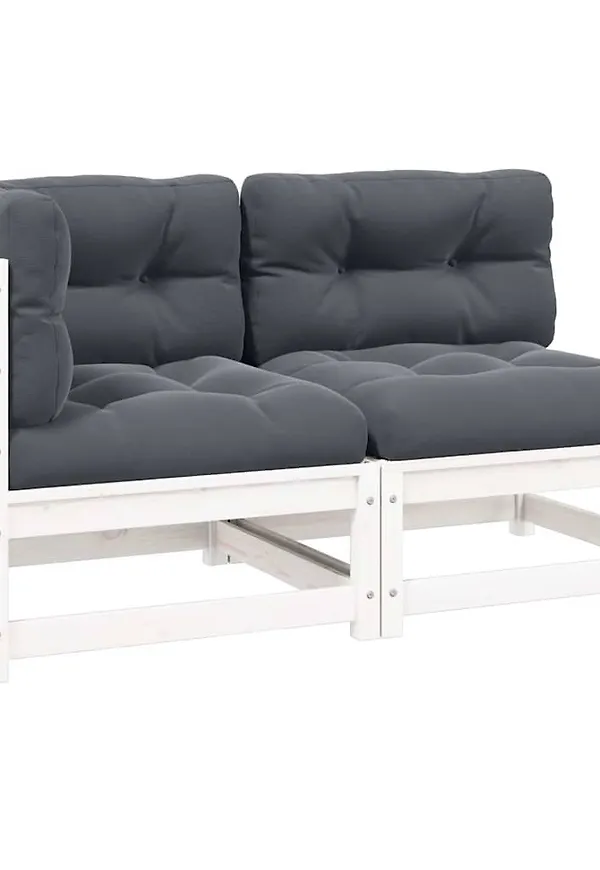 Skön loungegrupp i vitt från vidaXL.