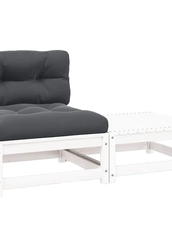 Skön loungegrupp i vitt från vidaXL.