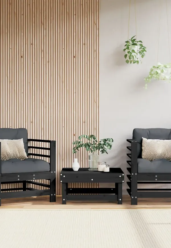 Svart vidaXL-bomullsfåtölj i vacker modell.