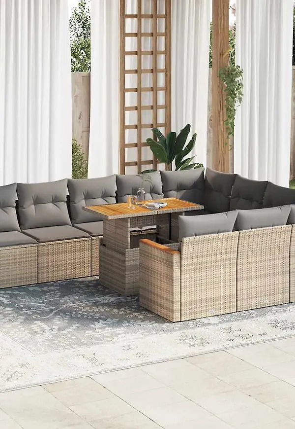 Komfortabel möbelgrupp i beiget från vidaXL.