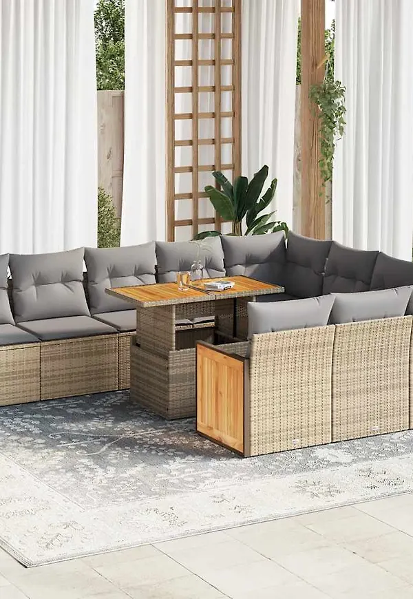 Beige vidaXL-möbelgrupp i superfin modell.