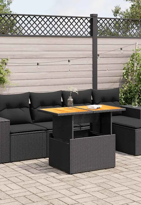 Svart vidaXL-möbelgrupp i riktigt fin modell.