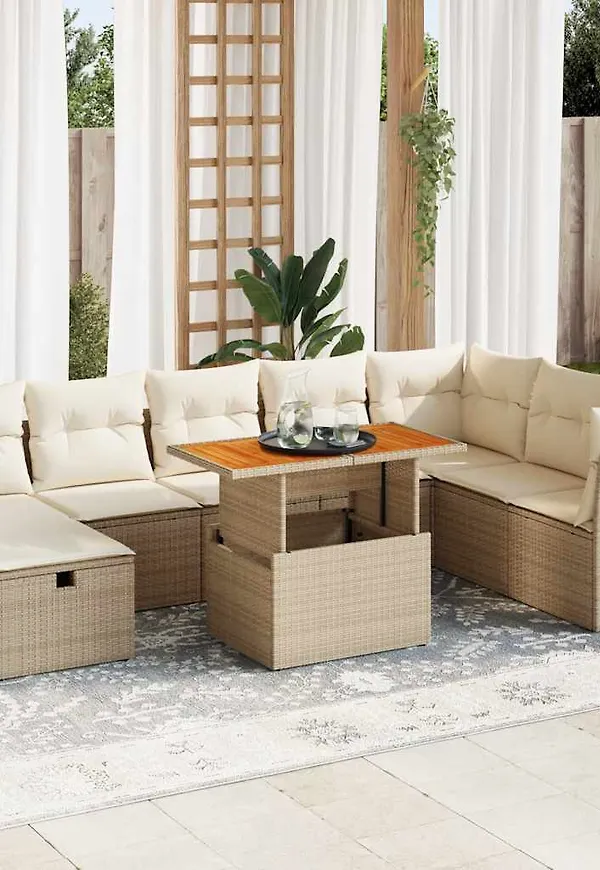 Modern bord i beiget från vidaXL.