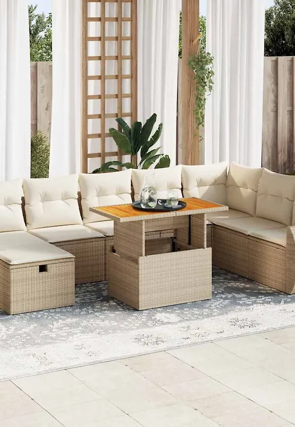 Beige vidaXL-möbelgrupp i fantastiskt snygg modell.