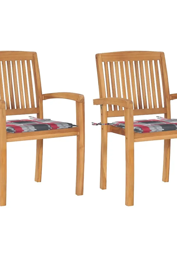 Fantastiskt snygg teakmöbel i rött från vidaXL.