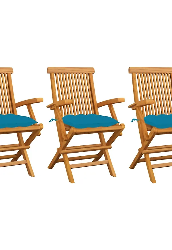 Blå vidaXL-teakmöbel i riktigt trendig modell.