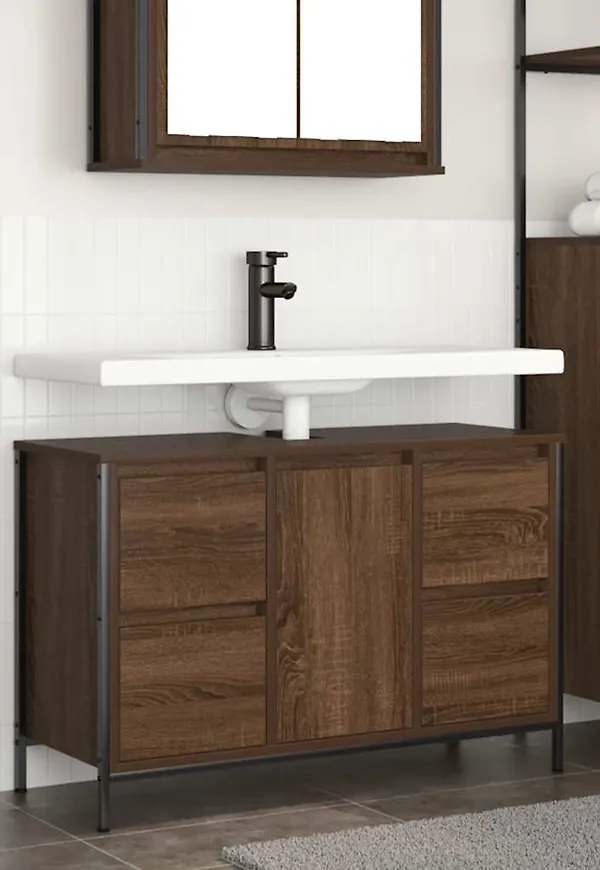 Elegant brun skåp i ek från vidaXL.