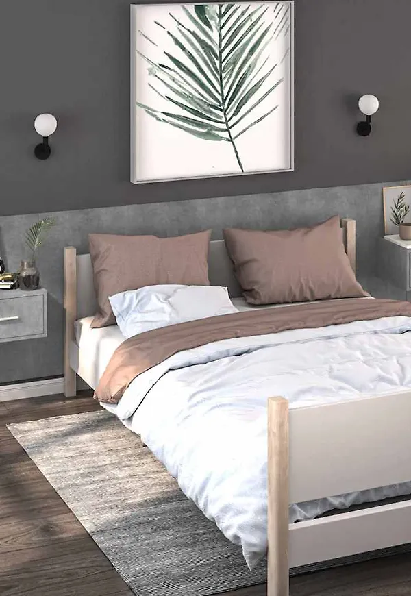 Grå vidaXL-sängbord i elegant modell.