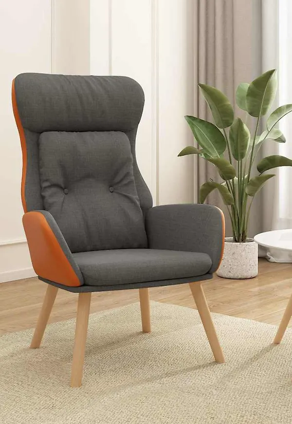 Grå vidaXL-bomullsstol i elegant modell.