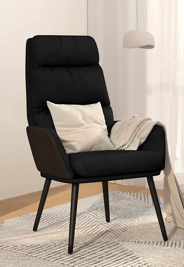 Snygg bomullsstol i svart från vidaXL.
