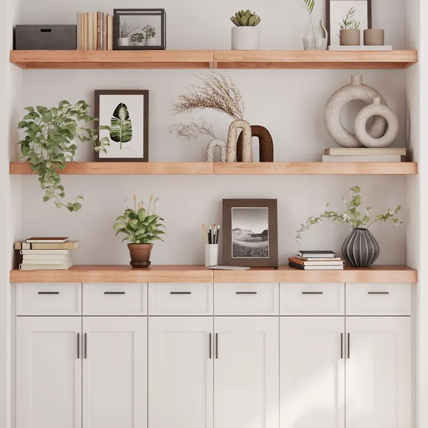 Brun vidaXL-vägghylla i jättefin modell.