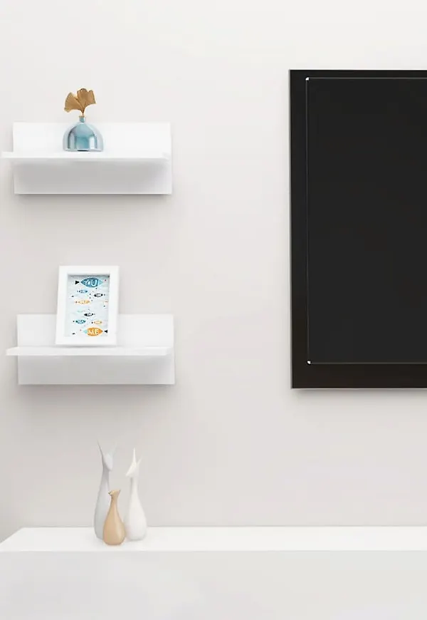 Klassisk vägghylla i vitt från vidaXL.