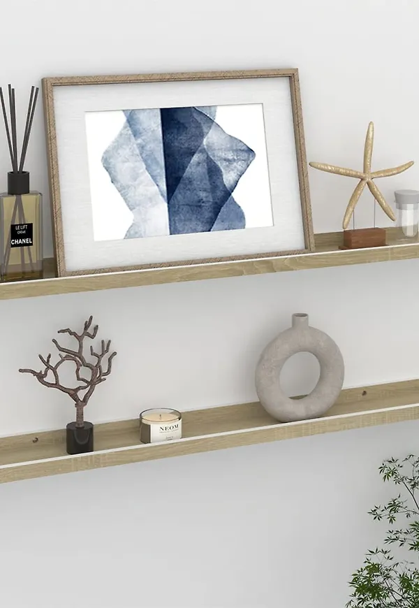 Vacker vidaxl hylla i vit färg gjord i ek.