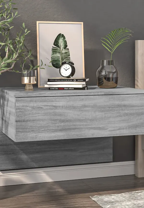 Jättefin grå bord i ek från vidaXL.