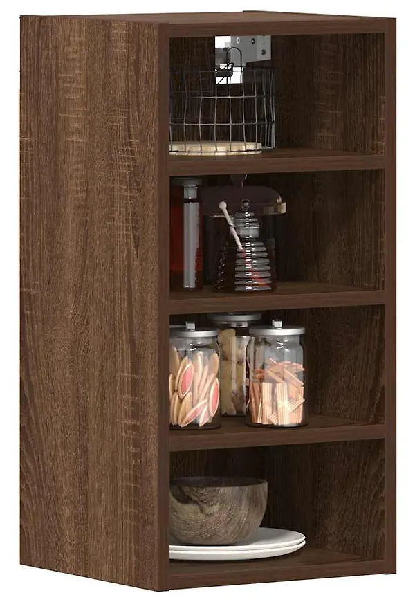 Söt vidaxl skåp i brun färg gjord i ek.