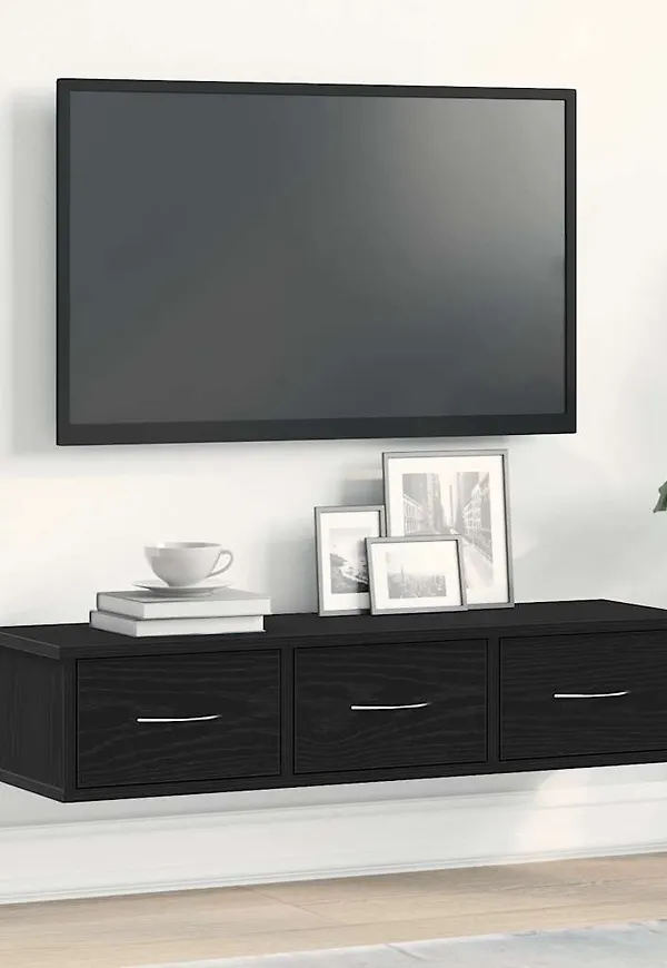 Svart vidaXL-ekhylla i riktigt trendig modell.