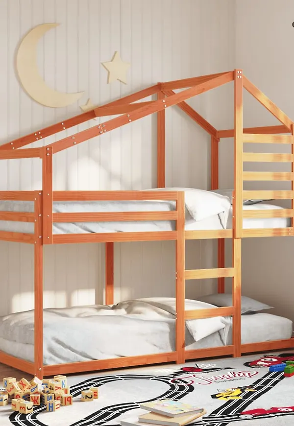 Brun vidaXL-våningssäng i cool modell.