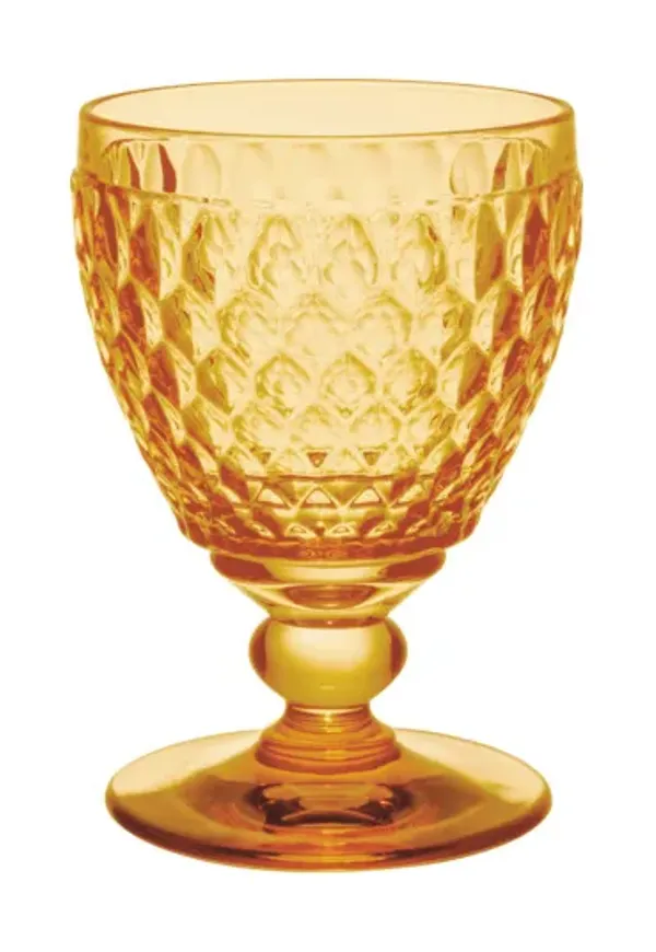 Gul Villeroy & Boch-vitvinsglas i trendig modell.