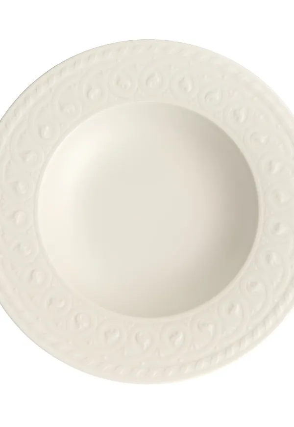 Vit Villeroy & Boch-djup tallrik i ikonisk modell.