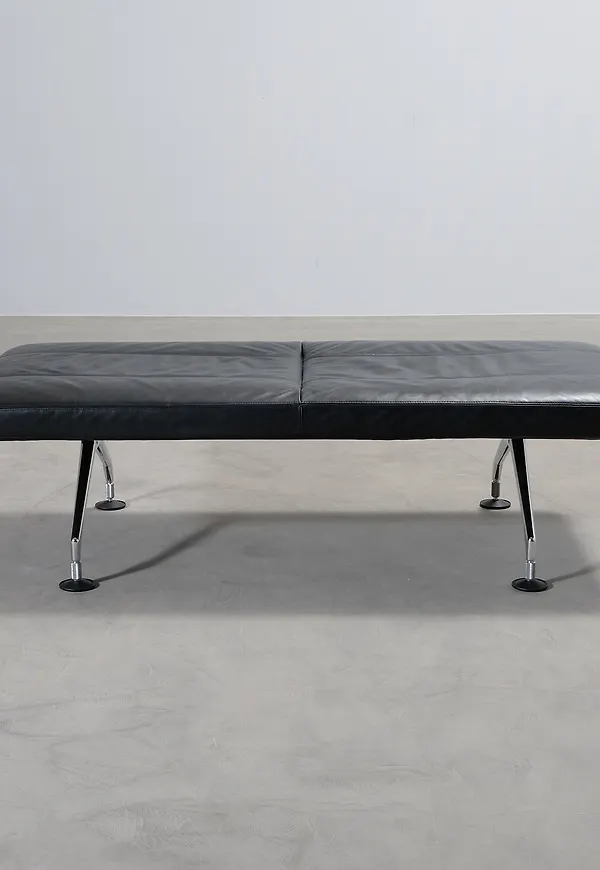 Riktigt trendig skinnsoffa i svart från Vitra.