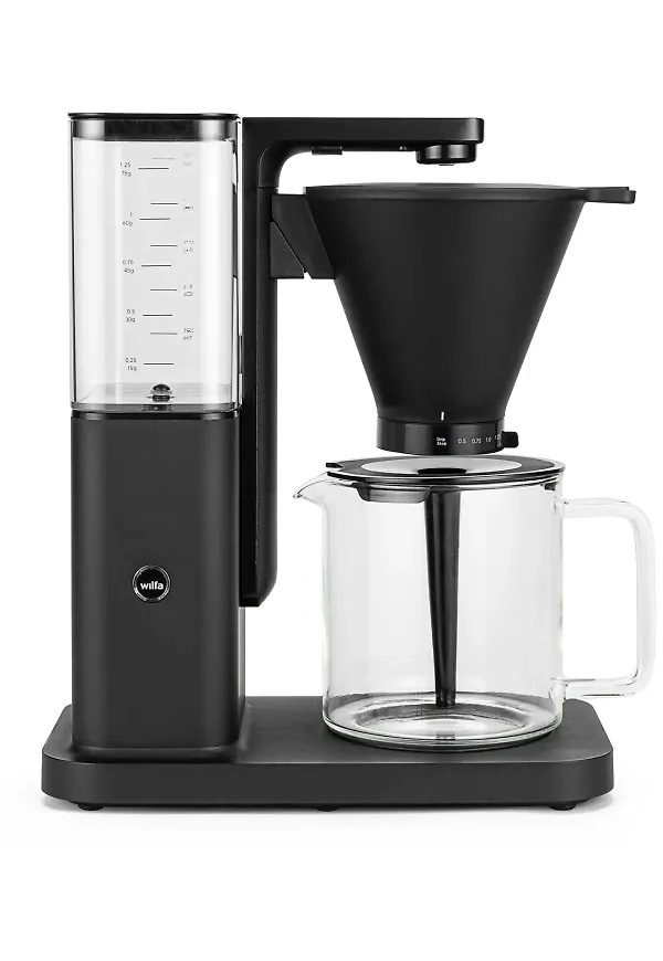 Svart Wilfa-kaffebryggare i söt modell.