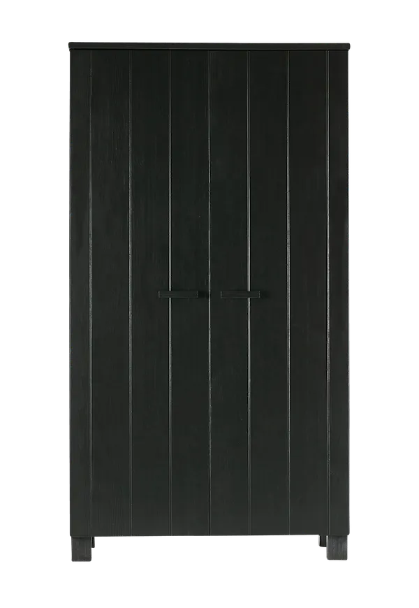 Svart WOOOD-garderob i snygg modell.