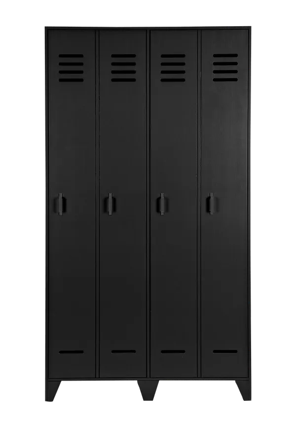 Svart WOOOD-garderob i mysig modell.